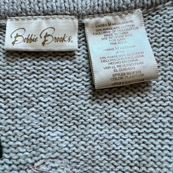 🍁🍂 Bobbie Brooks VTG 90s Scarecrows Gourds & Leaves Autumn Sweater Vest | Sz M - Picture 2 of 10
